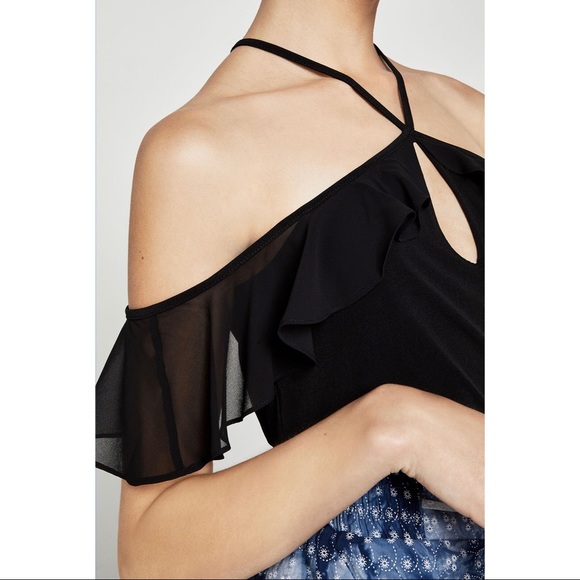 NWOT BCBG Off-The-Shoulder Knit Halter Top - Picture 10 of 10